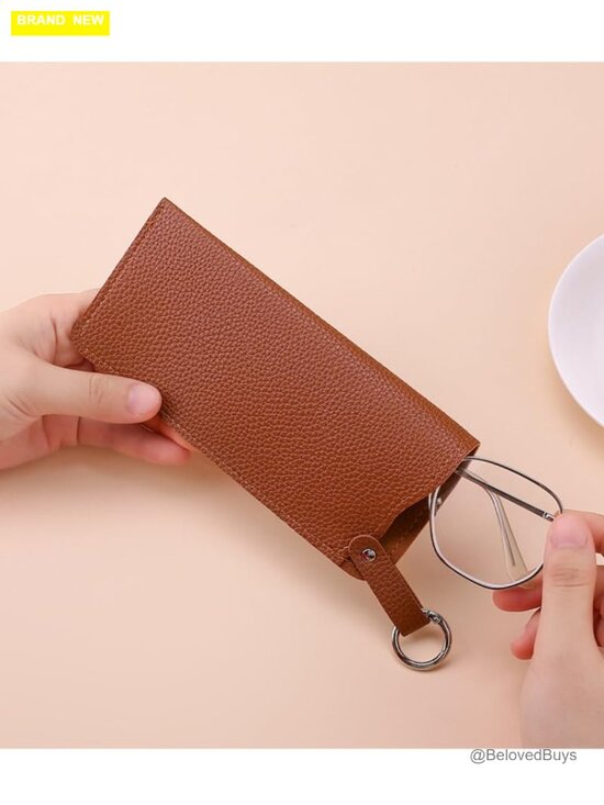 PU Sunglasses Pouch with Holster Clip and Key Ring - Slim Protective Case for main image 4